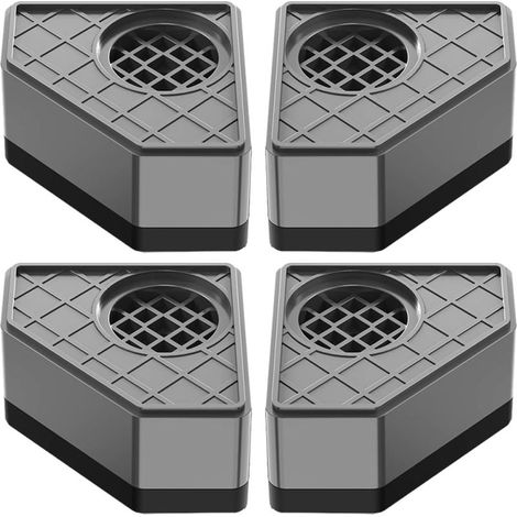 Lot de 4 tapis anti-vibrations pour lave-linge, pieds de lave-linge absorbants et antidérapants (gris) (1/5)