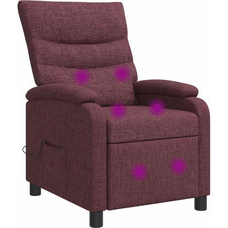 Silla de masajes reclinable Morado Tela vidaXL (1/5)