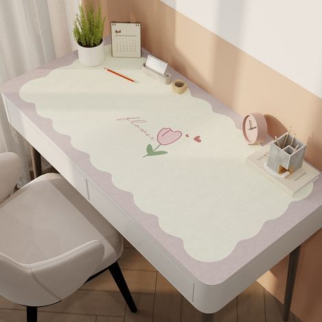 Cuir crème violet 5060CM Tapis de table basse miniature à motif floral, imperméable et résistant à l'huile, découpable, protège-yeux, tapis de table en cuir lavable et facile à nettoyer. (1/4)