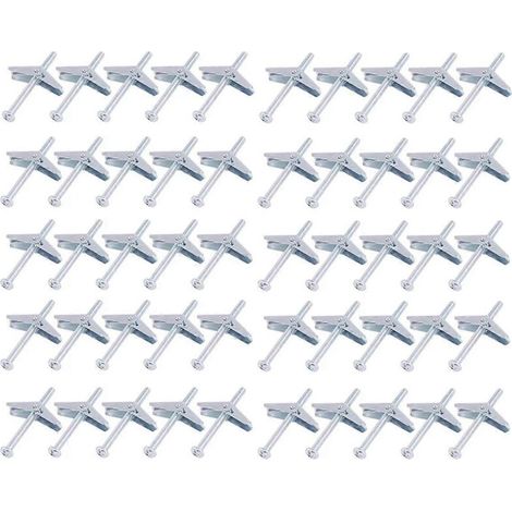 Lot de 50 chevilles à bascule de 3,2 mm (1/8 pouce) pour cloisons sèches (voir illustration) (1/5)
