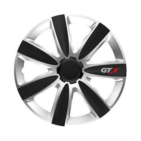 Radkappen für Felgen Versaco GTX CARBON Schwarz/Silber - 14 Zoll