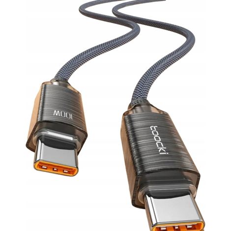 Toocki Schnellladekabel, grau, 1 Meter, USB-C auf USB-C, QC 4.0, leistungsstark, PD 5A 100W, 1 m (1/5)