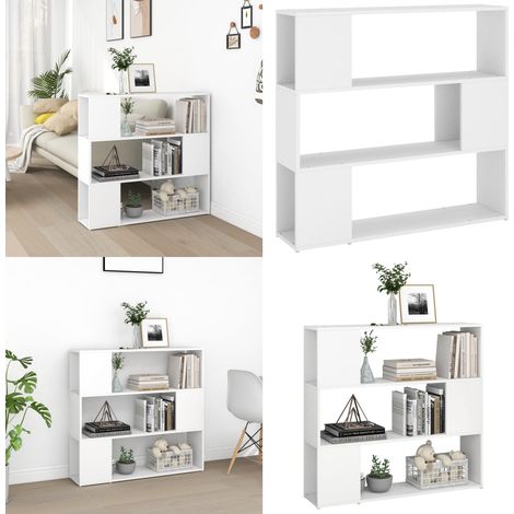 Bibliothèque/Séparateur de pièce Blanc 100x24x94 cm - Bibliothèque Blanche - Bibliothèque Moderne - Meuble Rangement - Séparateur Pièce - Étagère Salle À Manger - Home & Living (1/5)