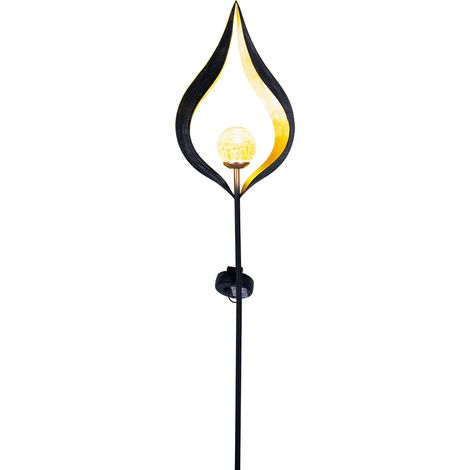 Lampada solare a LED di design, illuminazione decorativa per esterni, design a fiamma, Globo 33467