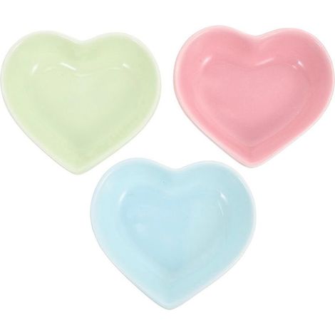 Lot de 3 gamelles en céramique en forme de cœur pour hamsters-8.00X7.00X2.50CM (1/4)