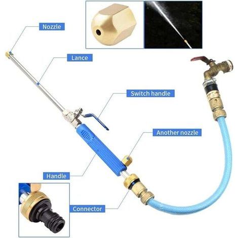 AIPERQ Hydro Jet Power Washer, Pistolet à eau haute pression, Pistolet à eau haute pression avec buse, Lance à eau haute pression pour tuyau d'arrosage, Nettoyeur de tuyau d'eau haute pression (1/3)