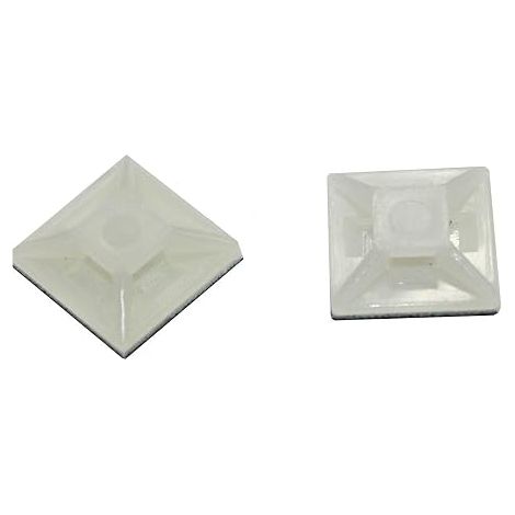 Adhesive Sockets for Cable Ties 12.5 x 12.5 mm Natural White Self-Adhesive