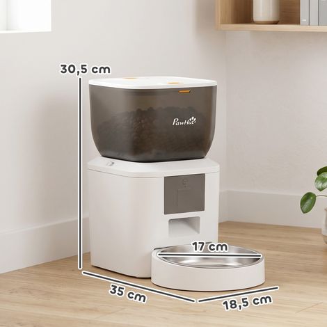 Distributeur de nourriture pour chat connecté Wi-Fi 2,4 GHz, réservoir 4 L, appli mobile, 1 à 10 repas, bip de distribution toutes les 10 s, gamelle automatique intelligente (1/5)