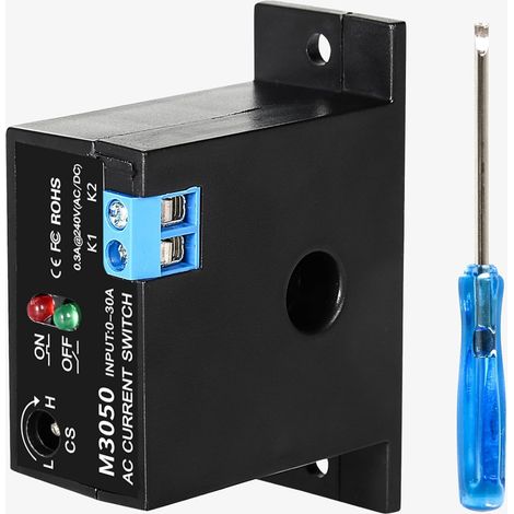 Interrupteur de Détection de Courant AC 240V 0,2-30A Commutateur de Détection de Courant Réglable Capteur de Courant Module d'alarme de Détection de Courant Normalement Ouvert (1/5)