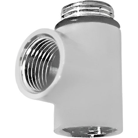 Heatwave Towel Rail Dual Fuel T-Piece Brushed Nickel (1/2)
