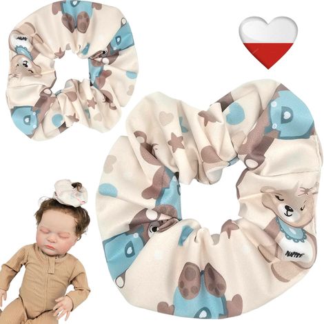 Gomas elásticas para el cabello con diseño de osito de peluche menta, maxi, de NappiMe, para niñas. (1/3)