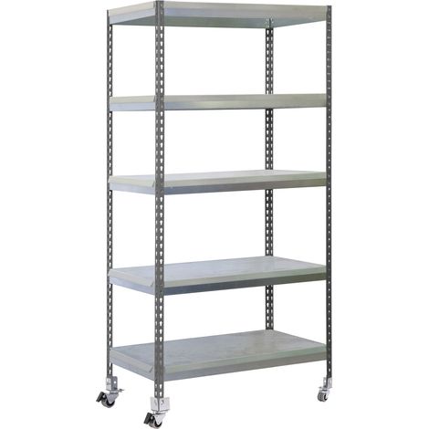 Estantería de Jardín SIMONGARDEN bricoforte con Ruedas 1006-5 gris/galvanizada (1/3)
