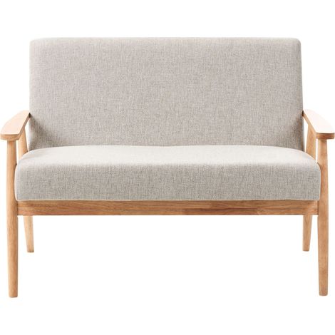 Sofa 2 Seater ESRUM Fabric Light Brown/ Grey (1/5)