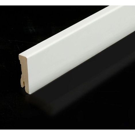 FN Neuhofer 631 Sockelleiste Weiß Starkfolie mit Holzkern 16x58x2500mm mit Clipsfräsung (1/2)