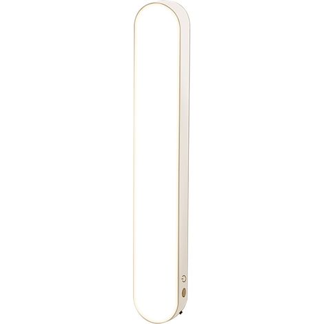 Spot LED sous meuble aimanté réglable USB lampe adhésive penderie applique lecture murale chevet dortoir cuisine plastique 26x3,5x2,5 cm kit 1 spot 1 câble alimentation 4 autocollants 4 plaques fer (1/5)