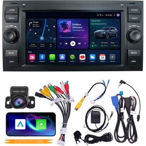 Autoradio 7" Ford Transit 2006-2014 Android 15 Quad-Core 4+64 Go CarPlay Android Auto WiFi 6 Bluetooth GPS Caméra AHD (1/5)