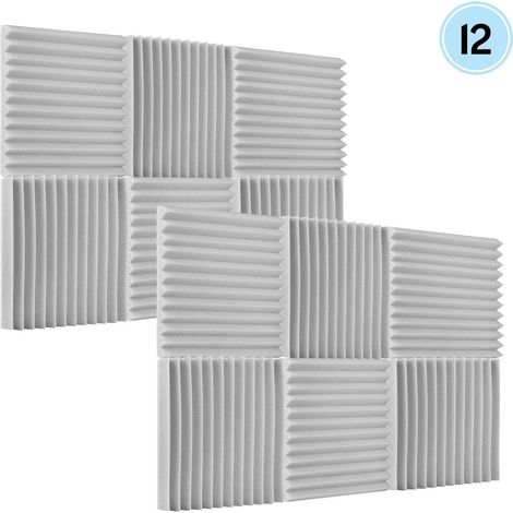 Lot de 12 panneaux de mousse insonorisante pour studio, 30 x 30 x 2,5 cm / 12 x 12 x 1 pouce (1/3)