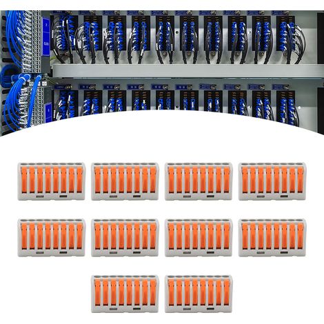 Packung mit 10 PCT218 Schnellverbindern, flexiblen und starren Parallelverbindern, Splittern, Drahtverbindern, Klemmenblöcken (1/5)