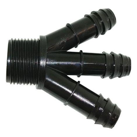 Derivación Y tres Salidas a Rosca 16mm x ¾". Bolsa de 2 Unidades