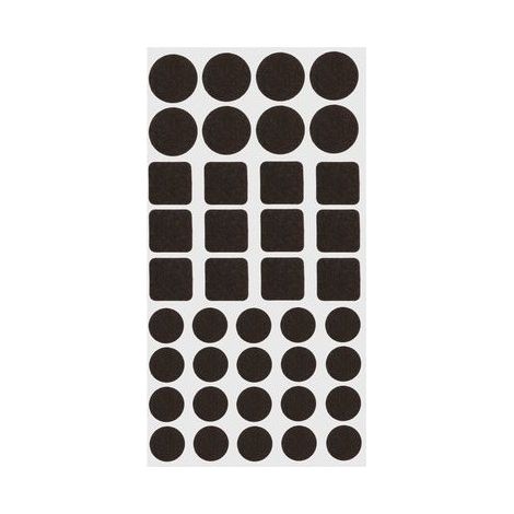 Lot de 120 patins en feutre adhésifs – 2 types ronds et 1 carré – Pour sols spéciaux et carrelages – Fixation adhésive – JJA