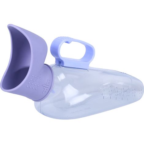 Flacon collecteur d'urine femme 700ml, entonnoir anti-fuite pour incontinence, urinal de lit pour patient alité, bouteille de pipi réutilisable, pratique et hygiénique. (1/4)