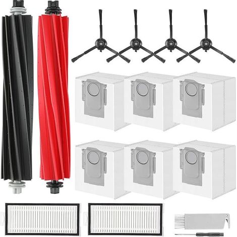 Q5 Max+ Zubehör für Roborock Q5 Max+ (Plus), Q5 Pro+, Q8 Max+, Q5 DuoRoller+ Staubsauger, 2 Hauptbürsten, 2 HEPA-Filter, 6 Staubbeutel, 4 Seitenbürsten, 1 Bürste, 1 Schraubendreher (1/5)