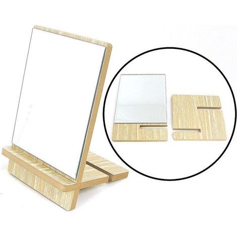 Klappbarer Holzspiegel mit Ständer