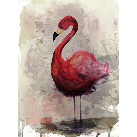 Papier peint panoramique flamant rose aquarelle Tapisserie panoramique originale animaux Papiers peints panoramique moderne oiseaux pour salon (1/2)