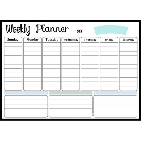 Tableau blanc aimanté effaçable au sec calendrier magnétique frigo plaque souple message planning hebdomadaire mensuel organisation liste tâches notes murale lot 42x30 cm