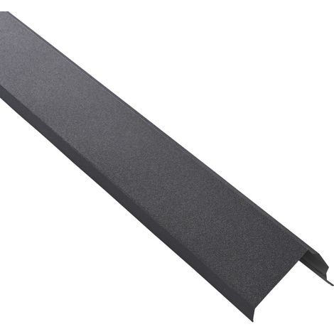 Banda di Riva Tetto in Acciaio Zincato Opaco Effetto Tegola L1,20m - Grigio Antracite Opaco