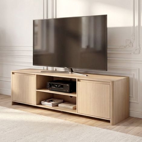 Meuble TV Takranmaa 150 x 40 x 50 cm effet chêne [en.casa] (1/5)