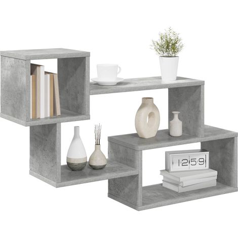 Mensola sospesa A Parete Scaffale da parete Ripiano a Parete Grigio Cemento 87 x 20 x 55 cm (1/5)