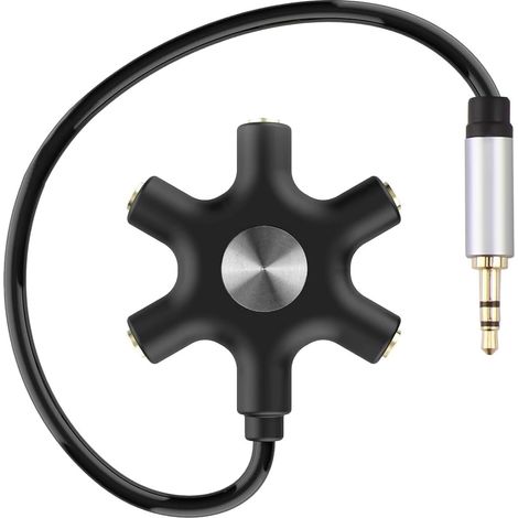 Répartiteur Audio multiprise 5 Jack moulé par Injection avec répartiteur Audio 5 Ports, Compatible avec iPhone, iPad, Samsung - Idéal pour Partage et Mixage Audio en Classe, à la Maison ou en Voyage (1/5)