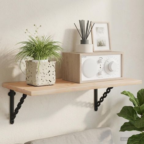 vidaXL Soportes para estanterías de pared 2 uds. Negro (1/5)