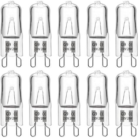 Lot de 10 Ampoule G9 Halogène 28W Dimmable Blanc Chaud 2700K pour Lustres (1/5)