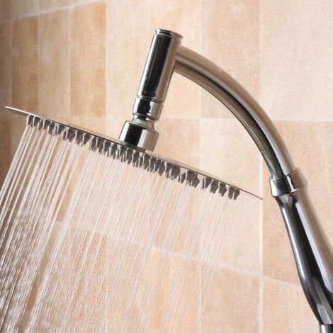 Soffione doccia a pioggia in acciaio inox da 8 pollici – 90 tipi di getto – Finitura cromata brillante – Facile installazione (1/5)