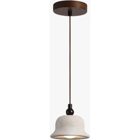 Mini suspension de chevet, lampe suspendue en travertin jaune avec abat-jour sphérique en acrylique, lustre LED moderne - 5W - 3000K, nouvelles suspensions cloche chinoises, lampes à suspension en mar (1/5)