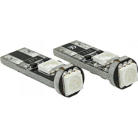 Lampada Led Canbus T10 W5W 3 Smd 5050 12V Colore Blu No Polarita No Errore