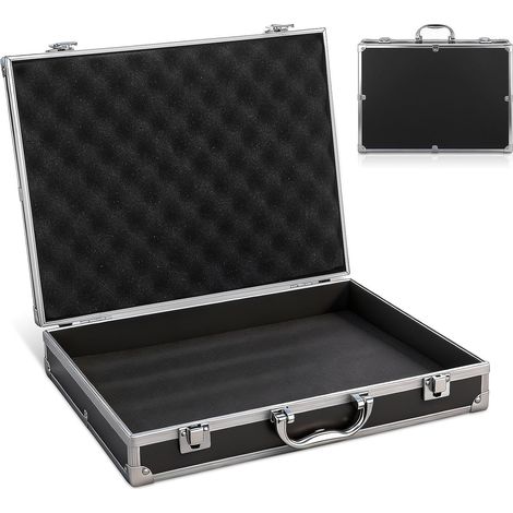 Boîte à Outils en Alliage D’aluminium Noire, Portable, Grosse Capacité Boîte à Outils en Alliage Aluminium, Valise de Rangement Multifonction, pour Remède et Pinces (1/5)