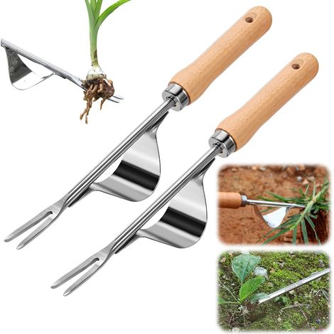 Désherbeur Manuel 2025 - Arrache-Mauvaise Herbe Pissenlit, Outil Jardinage Root Slayer en Acier Inoxydable (Lot de 2)