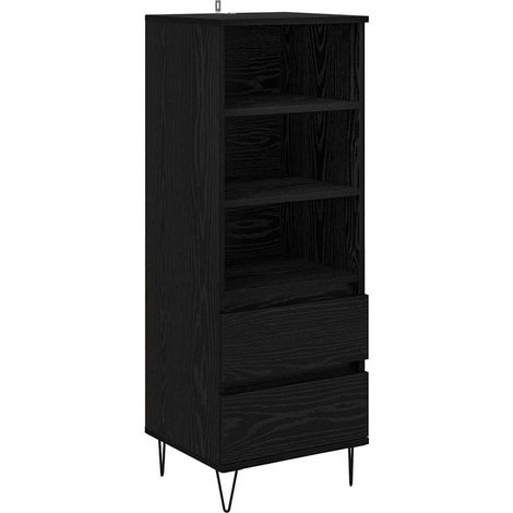 Maison Exclusive - Credenza Rovere Nero 40 x 36 x 110 cm Legno multistrato