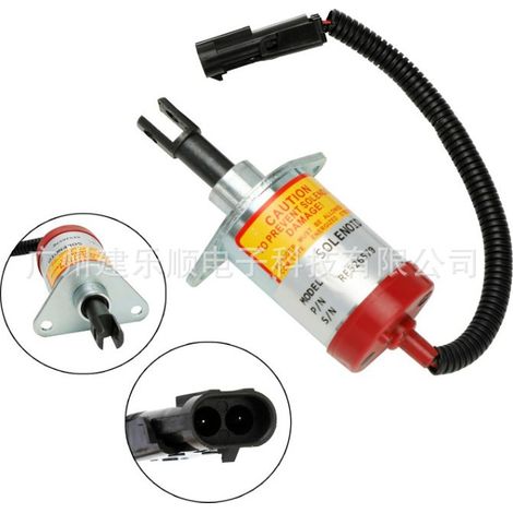 RE526570 Fuel Shut-off Solenoid Valve 12V for John Deere 315 317 320 325 328 (1/4)