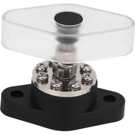 Plot de distribution électrique noir 3/8 po 300A avec capot transparent pour moteur VTT équipement maritime (1/5)