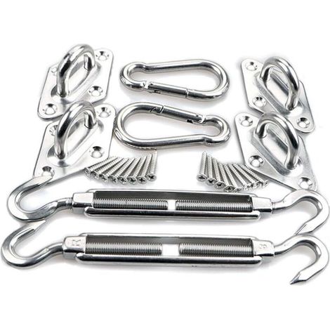 Kit de montage pour voile d’ombrage en acier inoxydable 304 – 8 mm, compatible avec voiles triangulaires et carrées (1/5)