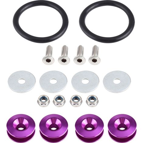 Eosnow Kit d'habillage de baie moteur de rondelle de pare-chocs/boulon d'alliage d'aluminium de voiture attache à dégagement rapide