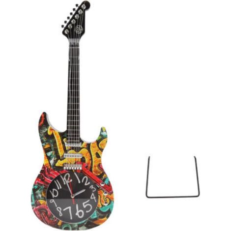 Guitare horloge murale Simulation temps précis guitare horloge décoration murale pour maison dortoir chambre 5680 guitare (1/5)