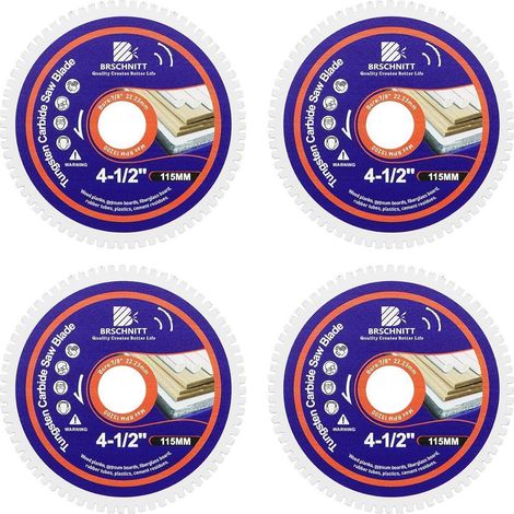 Lame de scie carbure de tungstène 115mm pour bois, plastique, métal (4 pièces) (1/5)