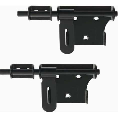 Robuste Verrou Porte Coulissante,Exterieur/Interieure, Loquet Portail en Acier Inoxydable pour Fenêtre, Placard et Jardin, Finition Noire Mate, Barre de 150MM