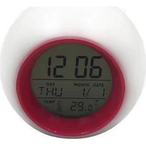 Despertador digital infantil, 7 colores de luz nocturna, 8 tonos de llamada, pantalla LED, funciona con pilas o conectado a la corriente, para dormitorio. (1/5)