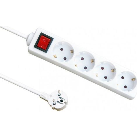 Base multiple 4 enchufes e interruptor cable 1,5m 3gx1,5mm de cobre 3500w max (1/2)